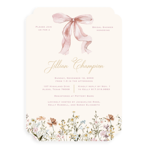 Bow Floral Bridal Shower Invitation Bow Floral Bridal Shower Invitation
