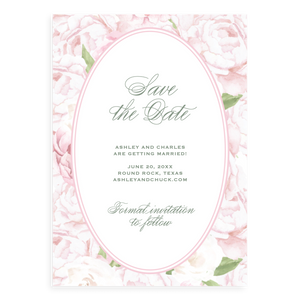Pink Peony Save the Date Pink Peony Save the Date
