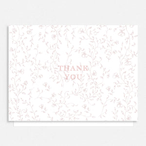 Scalloped Pink Floral Thank You Cards Scalloped Pink Floral Thank You Cards