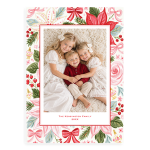 Poinsettia Bows Holiday Card Poinsettia Bows Holiday Card