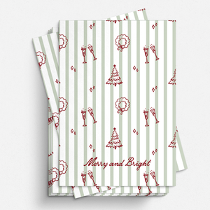 The Festive Stripe - Set of 20 Cards & Envelopes The Festive Stripe - Set of 20 Cards & Envelopes