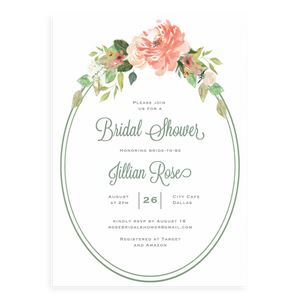 Framed Greenery Bridal Shower Invitation