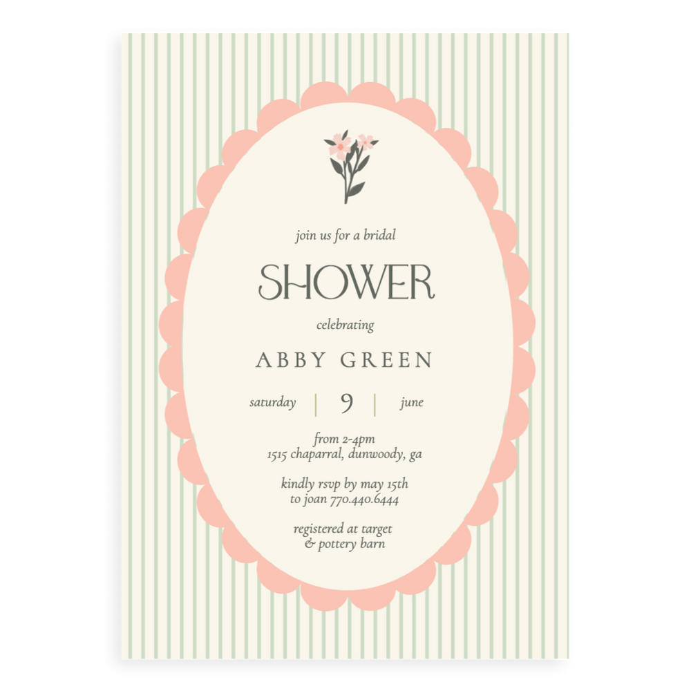 Vintage Spring Bridal Shower Invitation