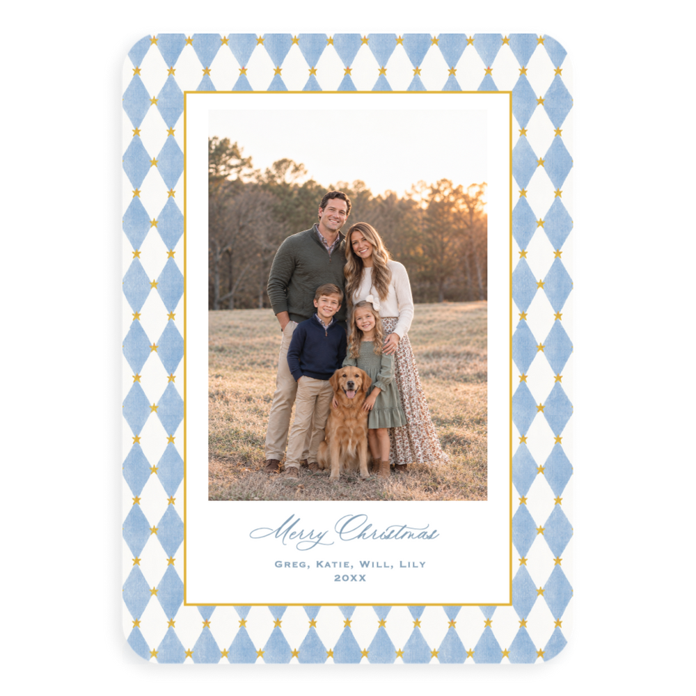 Starry Argyle Holiday Card