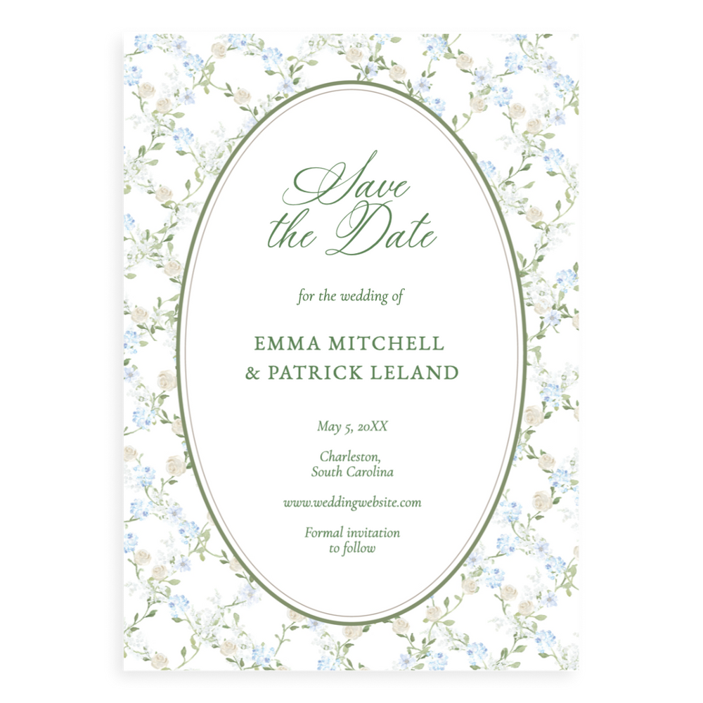 Floral Lattice Save the Date