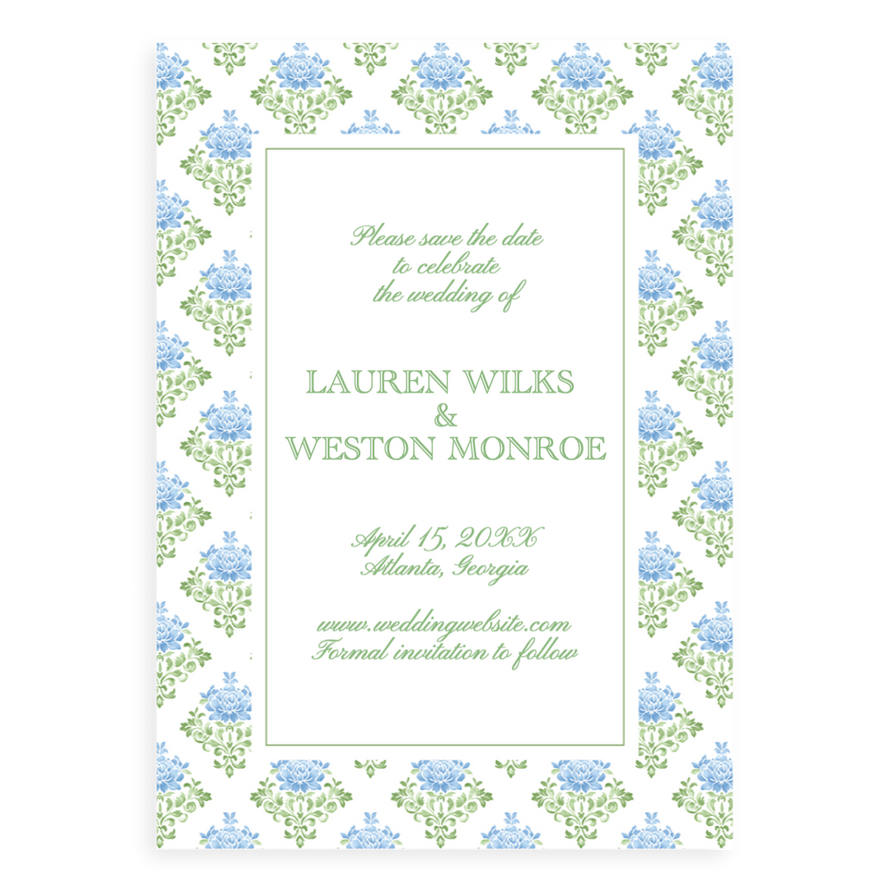Floral Stencil Save the Date