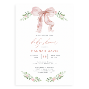 Bow Laurel Baby Shower for Girl