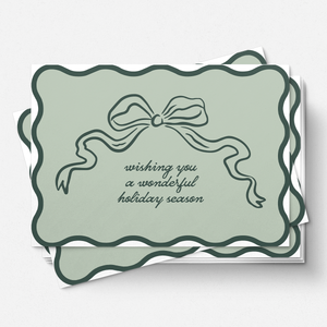 The Tied with Cheer in Green - Set of 20 Cards & Envelopes