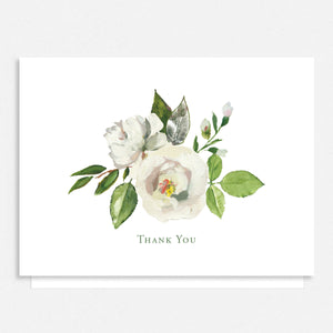 Antique White Floral Thank You Cards