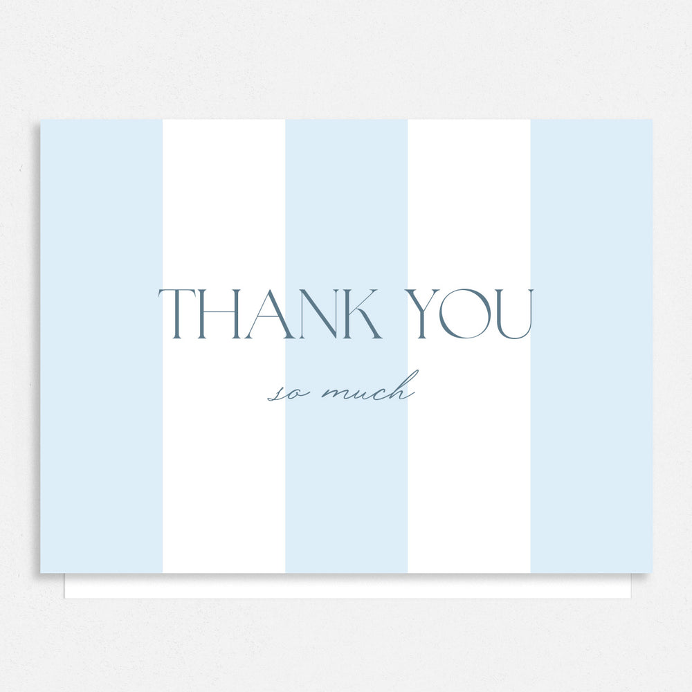Blue Stripes Thank You Card