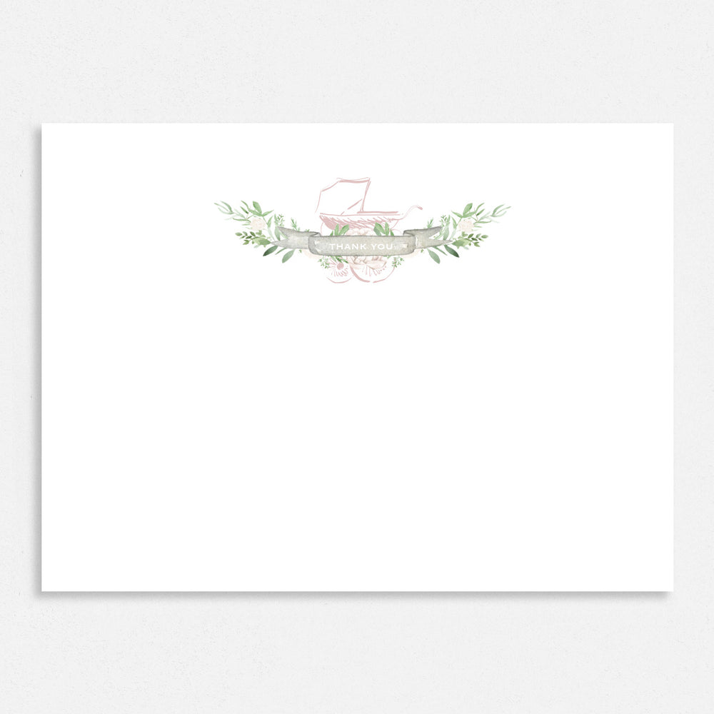 Bonjour Baby Girl Thank You Cards