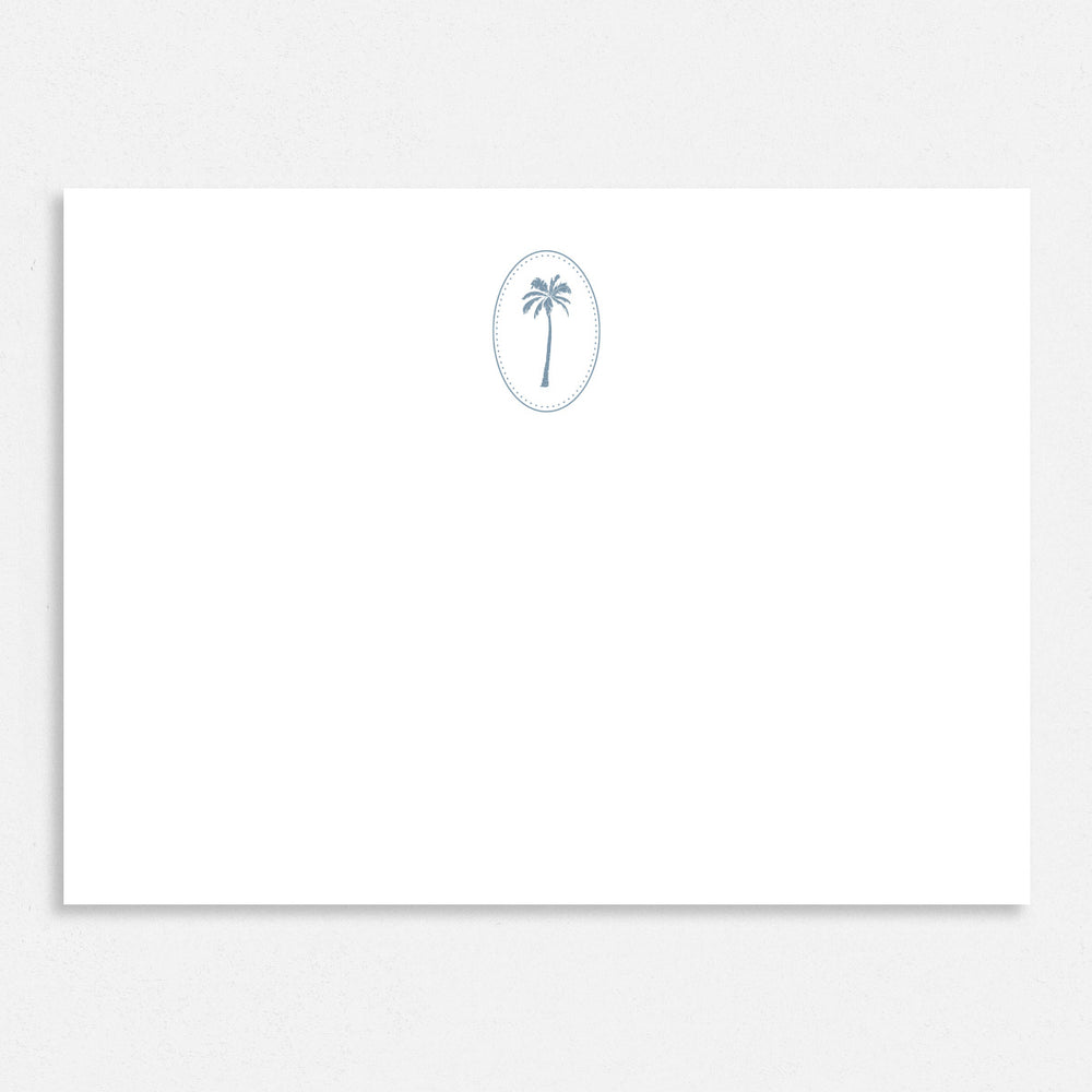 Simple Palm Tree in Blue Thank You Cards
