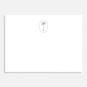 Simple Palm Tree in Blue Thank You Cards