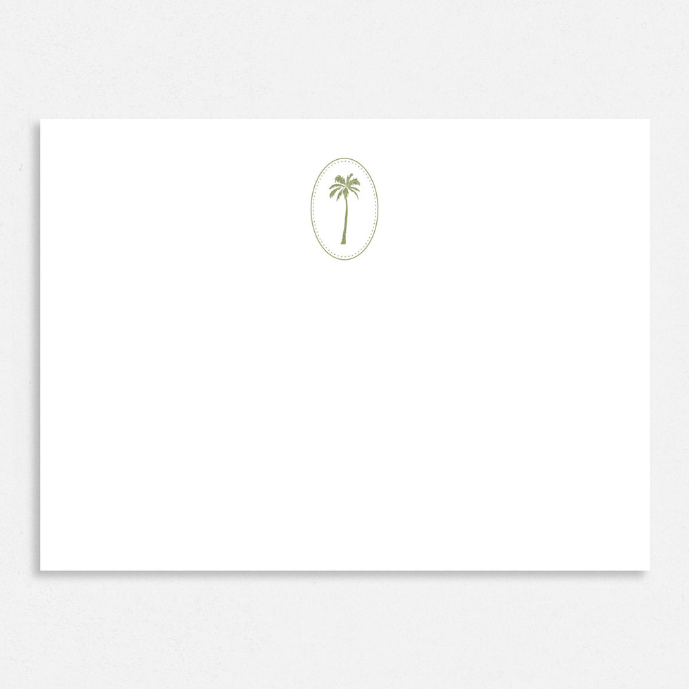 Simple Palm Tree in Green Thank You Cards