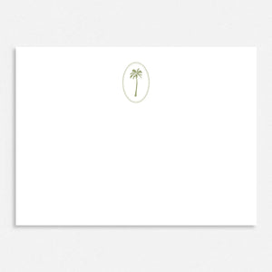 Simple Palm Tree in Green Thank You Cards