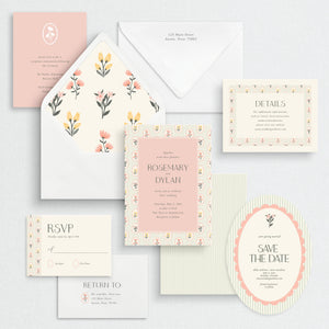 Vintage Spring Wedding Invitation