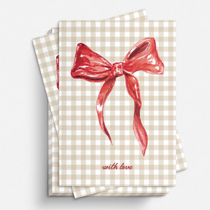 With Love Bow Folded Card - Set of 20 Cards & Envelopes