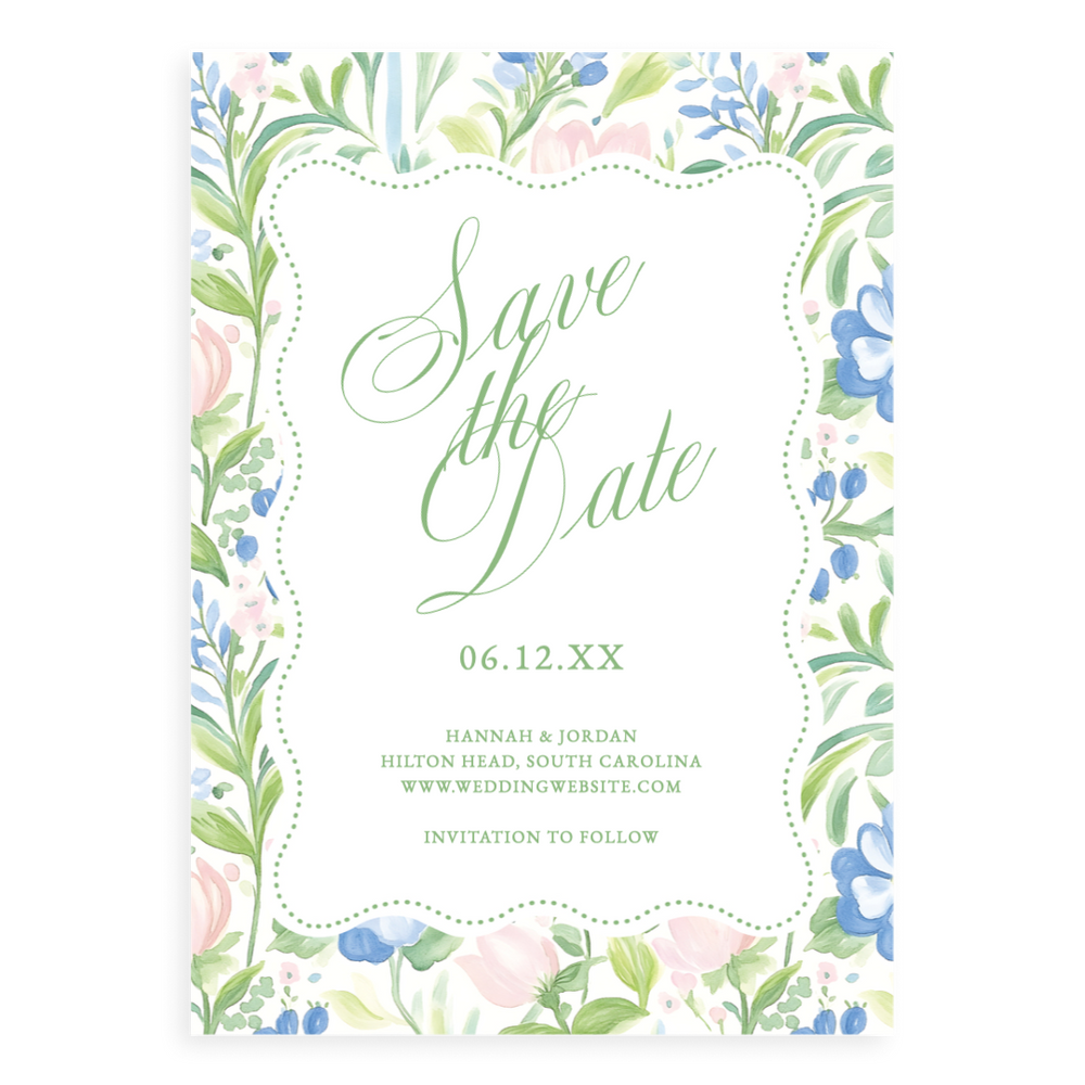 Cottage Floral Save the Date