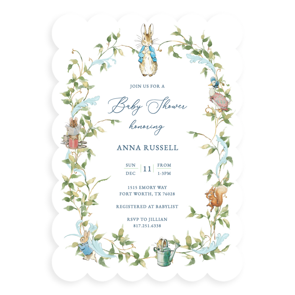 Peter Rabbit Baby Shower Invitation