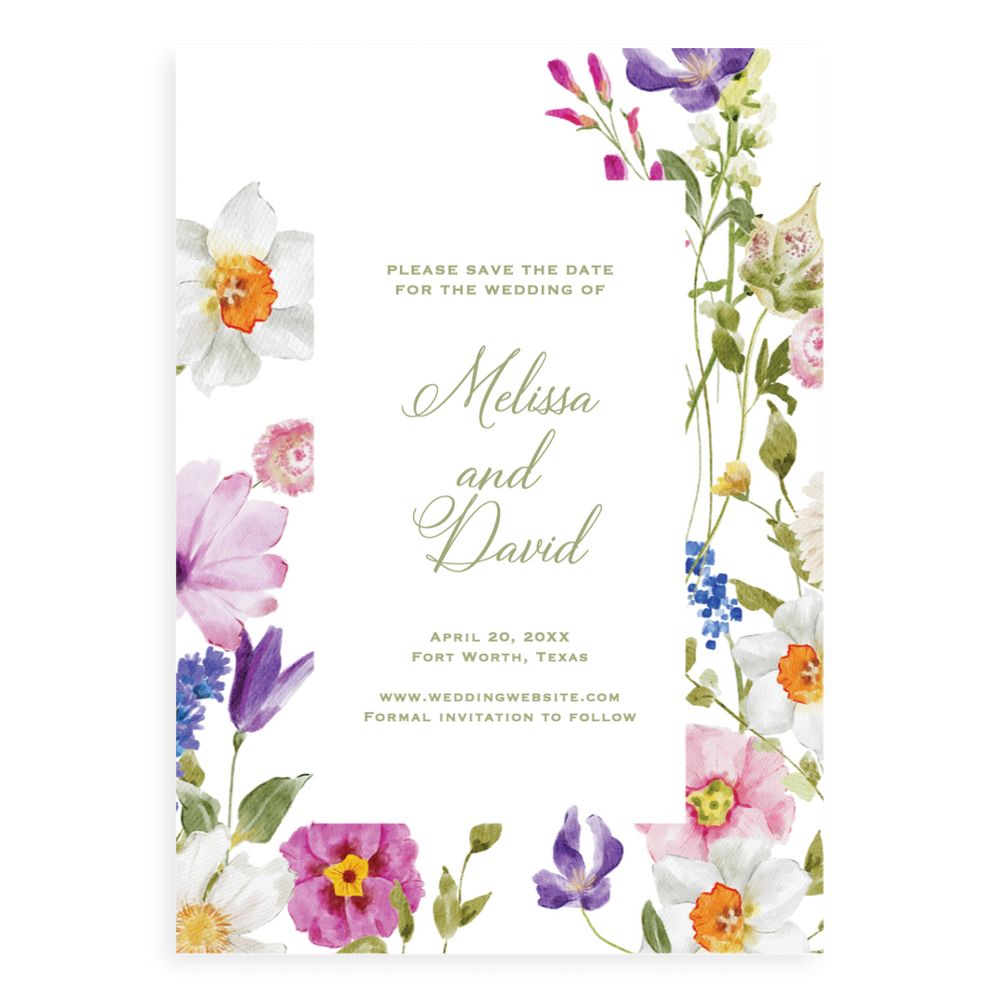 Bold Wildflowers Save the Date