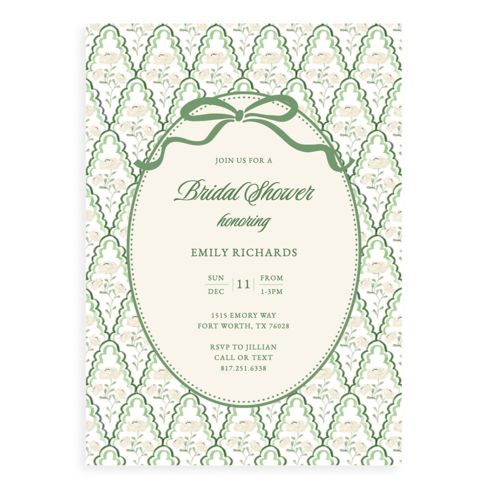 Preppy Floral Bridal Shower Invitation