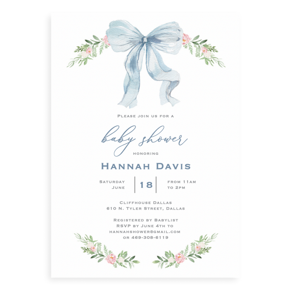 Bow Laurel Baby Shower for Boy