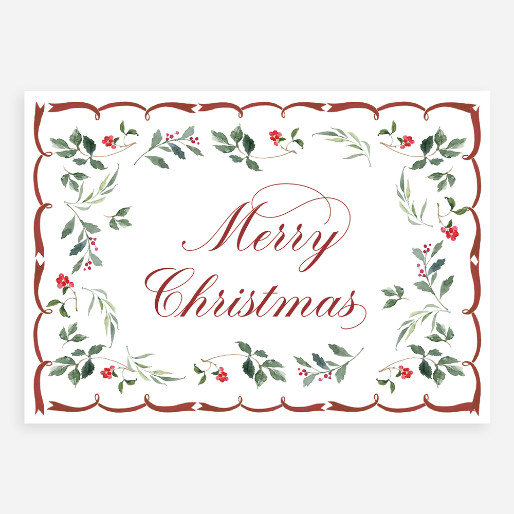 The Merry Botanicals in Red - Set of 20 Cards & Envelopes